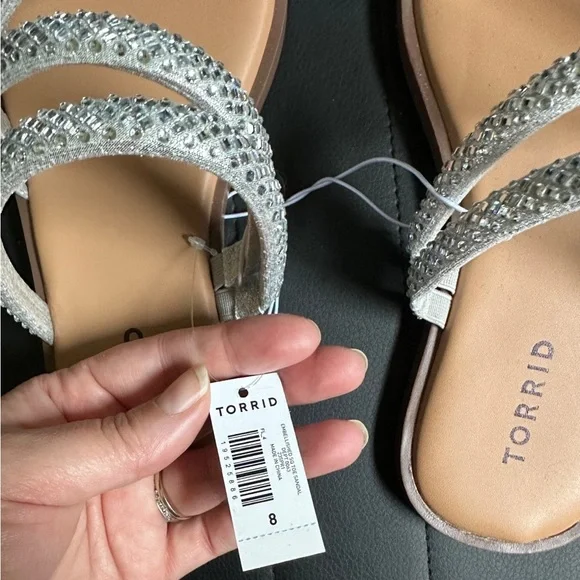 NWT Torrid Embellished Square Toe Sandal Size 8 - Picture 5 of 9